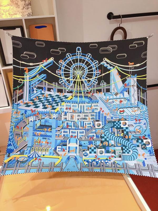 Hermes silk scarf 90X90cm E (12)