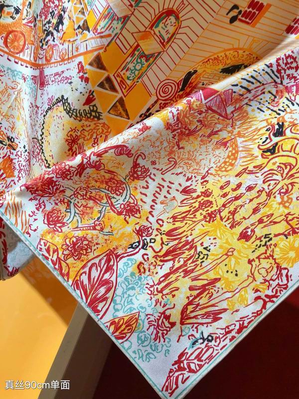 Hermes silk scarf 90X90cm E (13)