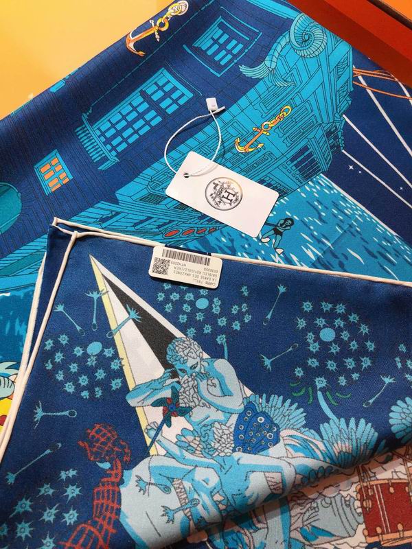Hermes silk scarf 90X90cm E (13)