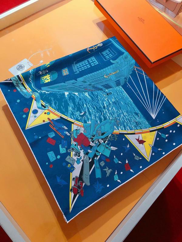 Hermes silk scarf 90X90cm E (14)