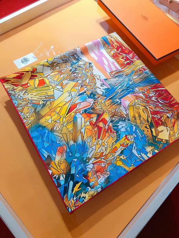 Hermes silk scarf 90X90cm E (14)