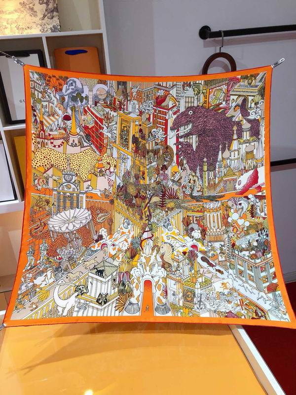 Hermes silk scarf 90X90cm E (2)