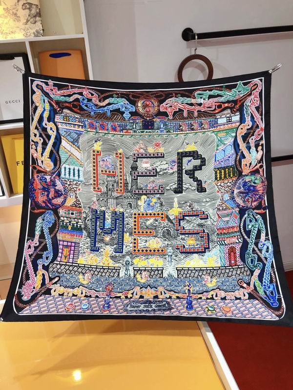 Hermes silk scarf 90X90cm E (20)