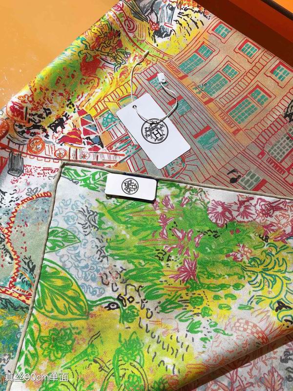 Hermes silk scarf 90X90cm E (25)