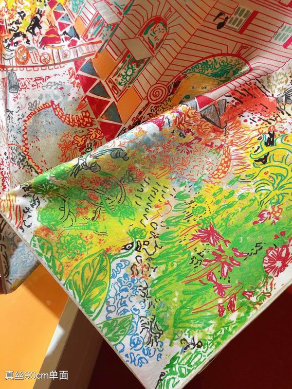 Hermes silk scarf 90X90cm E (26)
