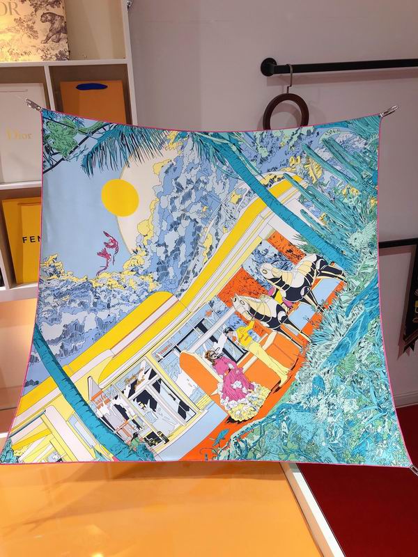 Hermes silk scarf 90X90cm E (3)