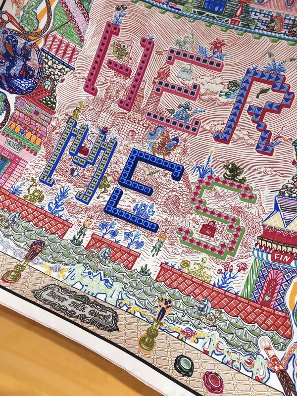 Hermes silk scarf 90X90cm E (4)