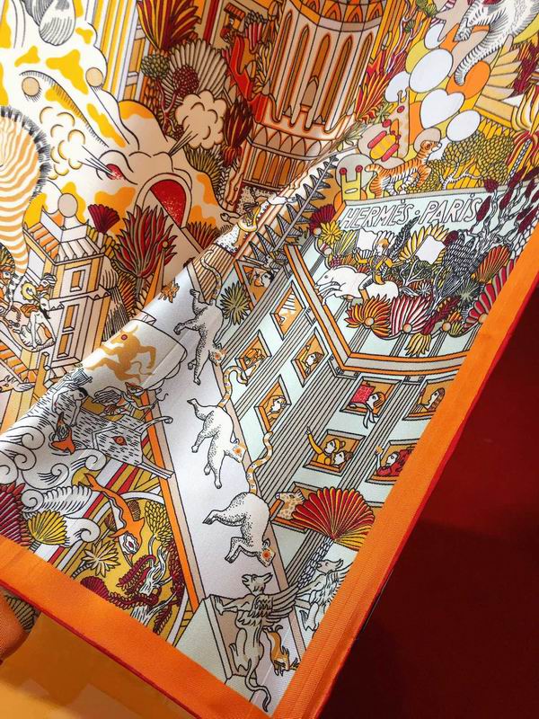 Hermes silk scarf 90X90cm E (4)