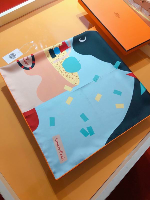 Hermes silk scarf 90X90cm E (41)
