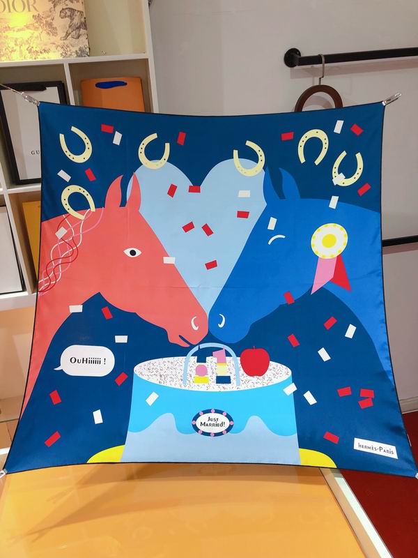 Hermes silk scarf 90X90cm E (44)