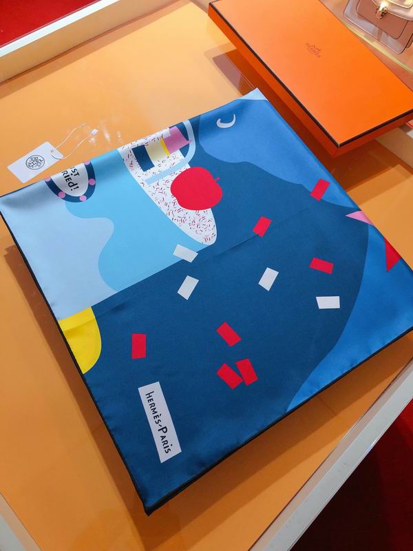 Hermes silk scarf 90X90cm E (49)