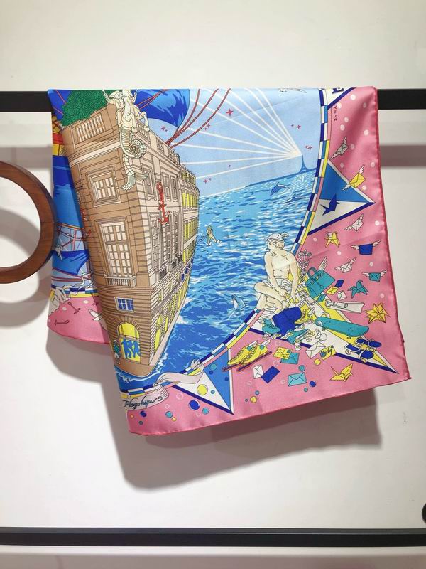Hermes silk scarf 90X90cm E (6)