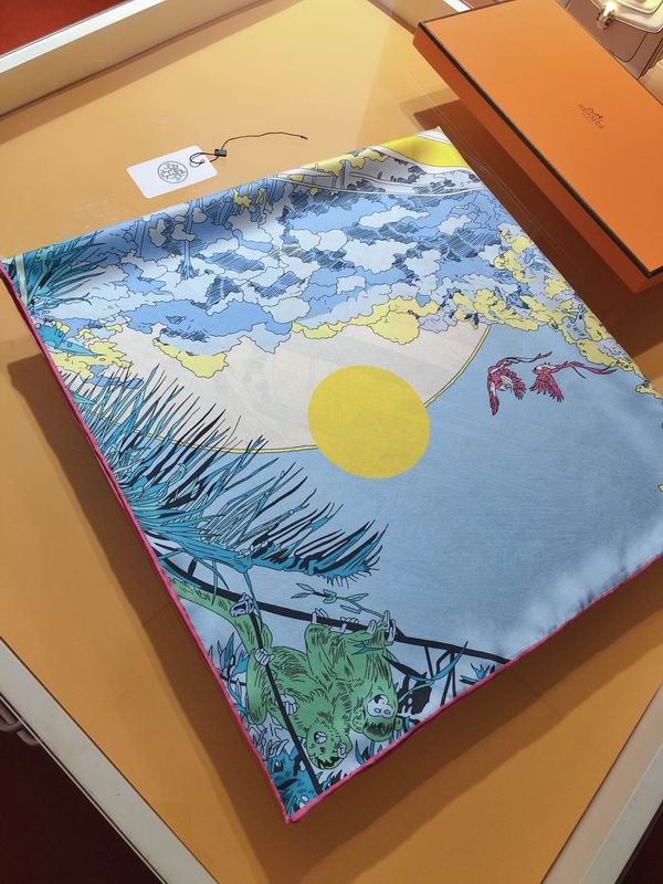 Hermes silk scarf 90X90cm E (6)