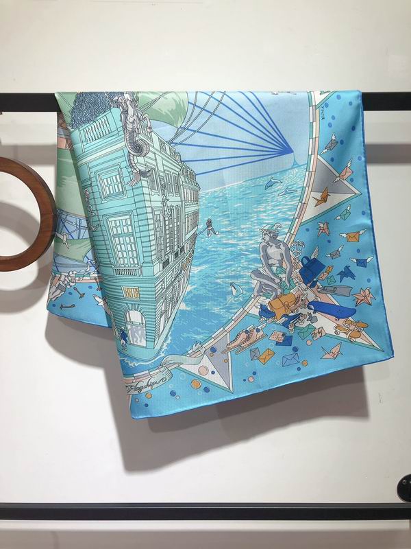 Hermes silk scarf 90X90cm E (7)