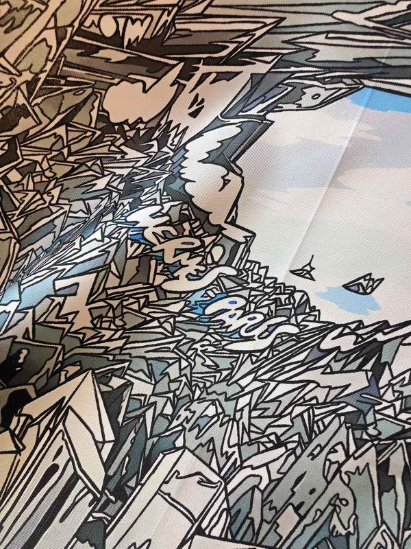 Hermes silk scarf 90X90cm E (7)