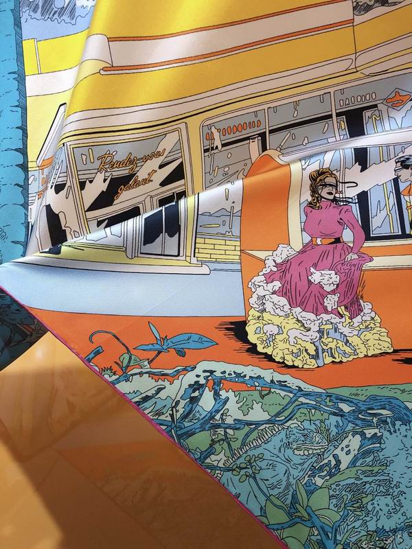 Hermes silk scarf 90X90cm E (7)