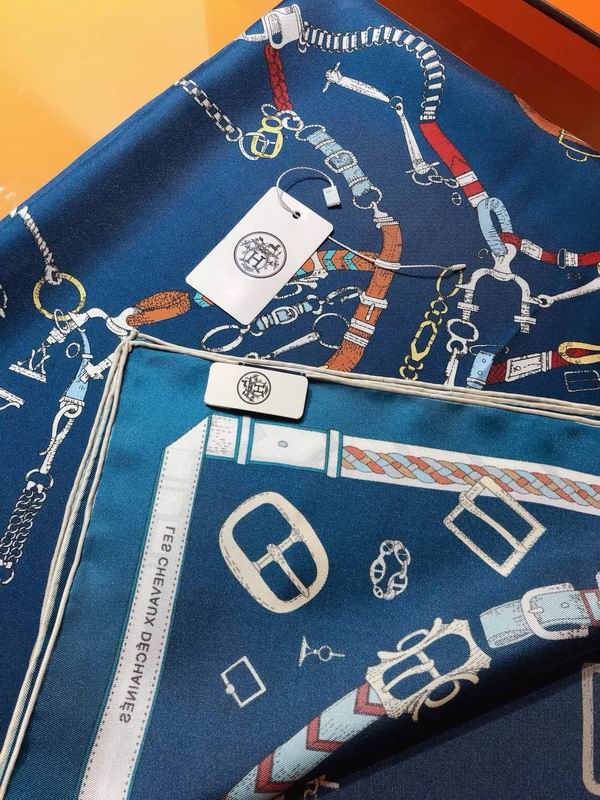 Hermes silk scarf 90X90cm E (7)