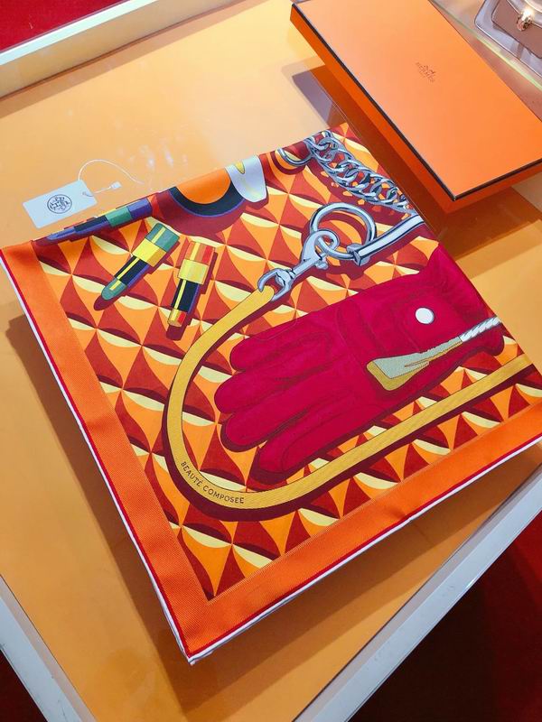 Hermes silk scarf 90X90cm E (8)