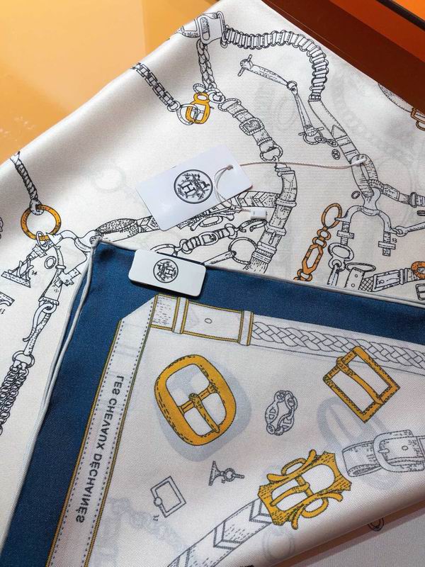 Hermes silk scarf 90X90cm E (8)