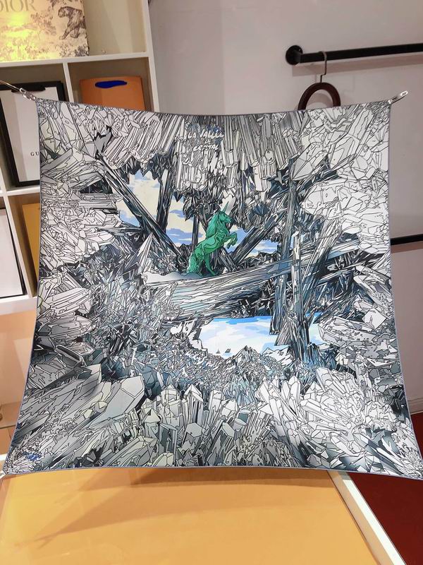 Hermes silk scarf 90X90cm E (9)