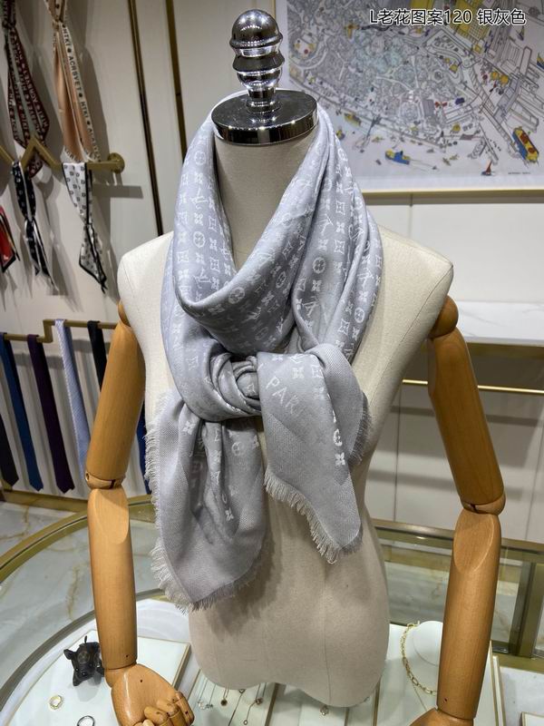 LV Scarf 120X120cm 50%羊毛50%真丝 E26 (12)