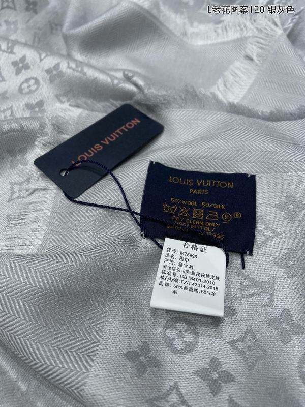 LV Scarf 120X120cm 50%羊毛50%真丝 E26 (14)