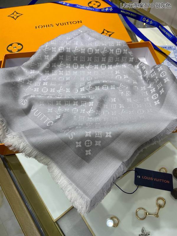 LV Scarf 120X120cm 50%羊毛50%真丝 E26 (15)