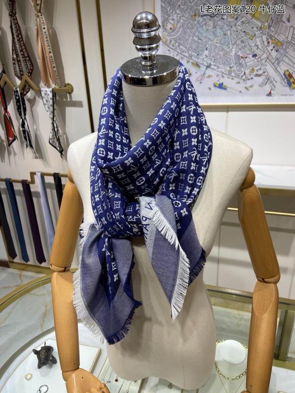 LV Scarf 120X120cm 50%羊毛50%真丝 E26 (21)