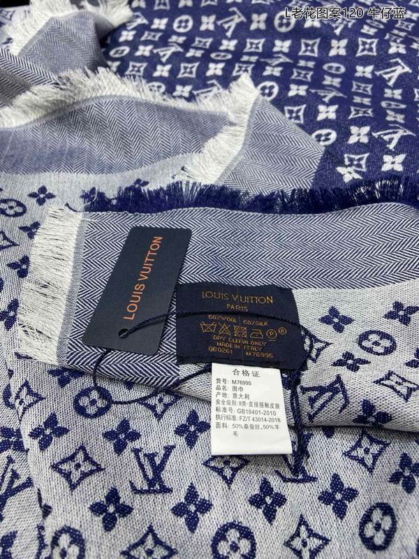 LV Scarf 120X120cm 50%羊毛50%真丝 E26 (22)