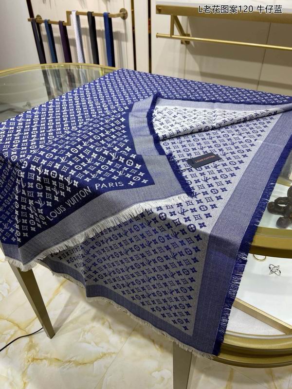 LV Scarf 120X120cm 50%羊毛50%真丝 E26 (23)