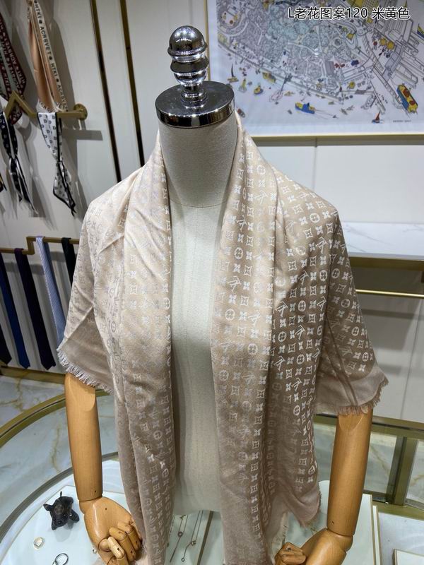 LV Scarf 120X120cm 50%羊毛50%真丝 E26 (28)