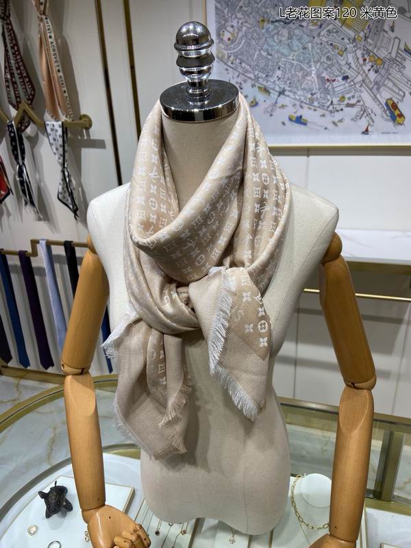 LV Scarf 120X120cm 50%羊毛50%真丝 E26 (29)