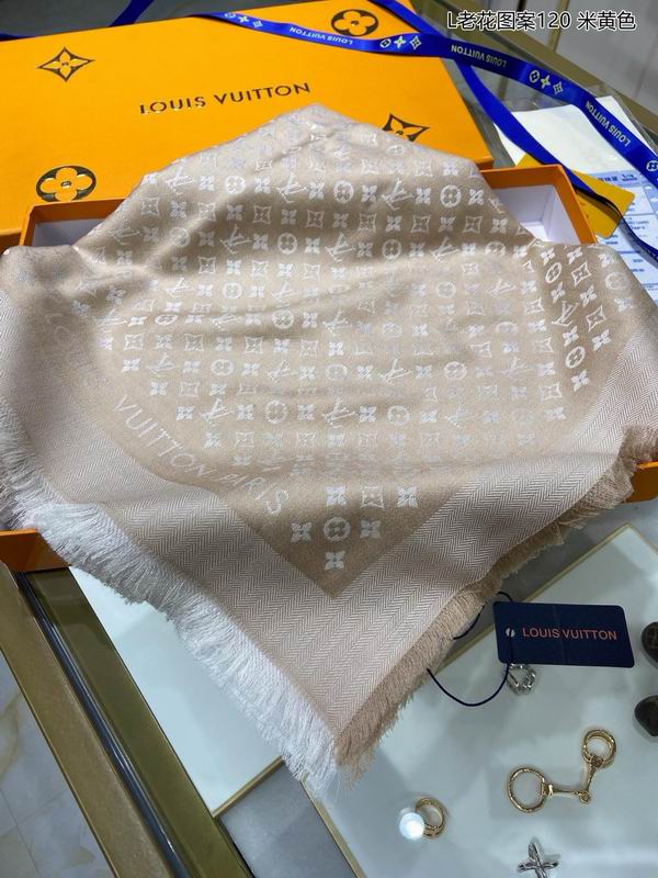 LV Scarf 120X120cm 50%羊毛50%真丝 E26 (33)