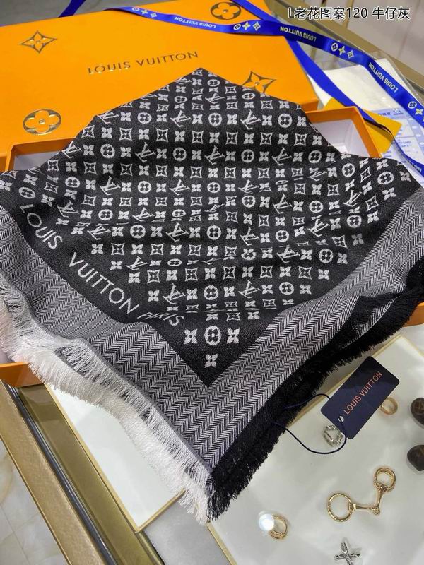 LV Scarf 120X120cm 50%羊毛50%真丝 E26 (6)