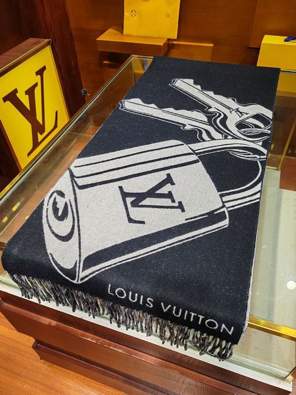 LV scarf 45X215cm 60%羊毛 40%山羊绒 E (9)
