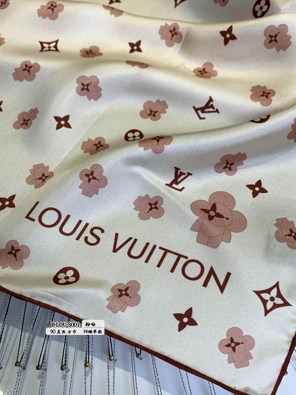 LV silk scarf 90X90cm E (11)