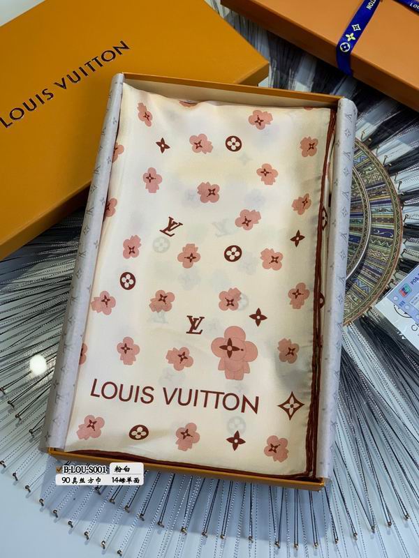 LV silk scarf 90X90cm E (13)