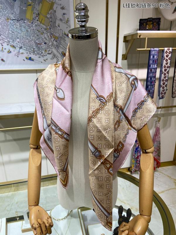 LV silk scarf 90X90cm E (14)