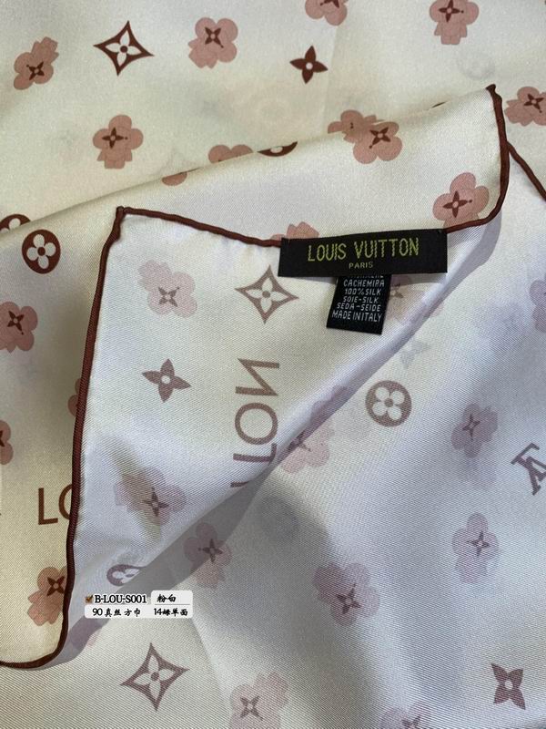LV silk scarf 90X90cm E (14)