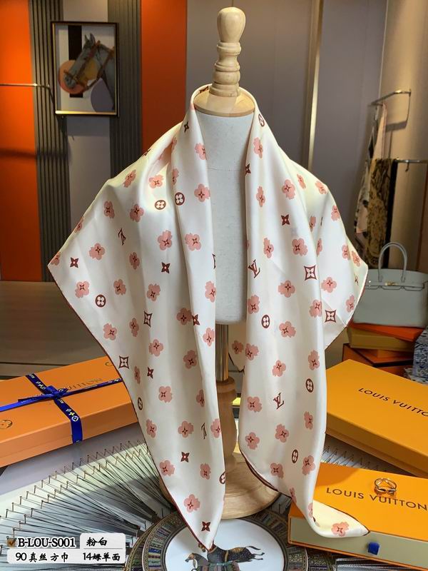 LV silk scarf 90X90cm E (15)