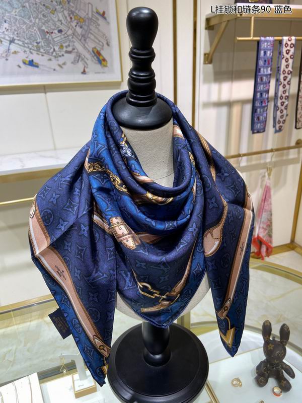 LV silk scarf 90X90cm E (2)