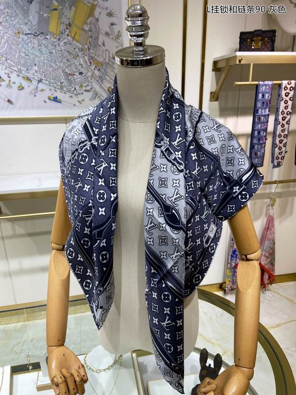 LV silk scarf 90X90cm E (24)