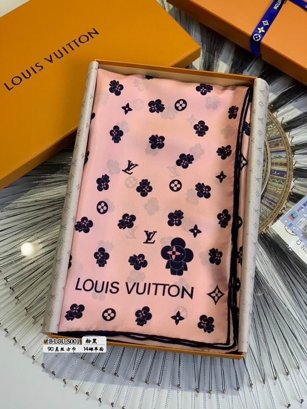 LV silk scarf 90X90cm E (5)