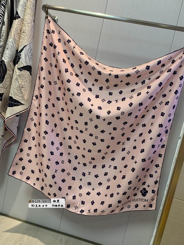 LV silk scarf 90X90cm E (6)