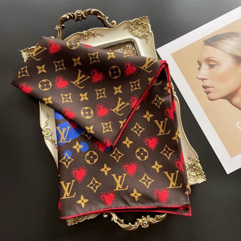 LV silk scarf 90X90cm E (6)