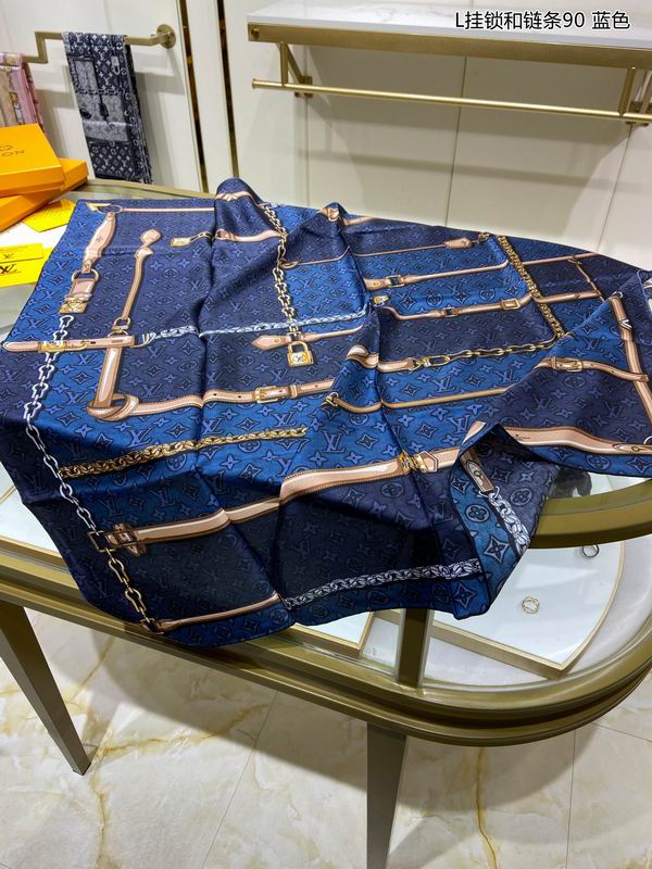 LV silk scarf 90X90cm E (7)