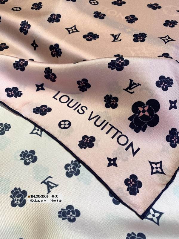 LV silk scarf 90X90cm E (8)