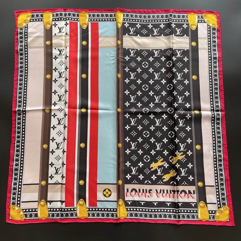 LV silk scarf 90X90cm E (8)