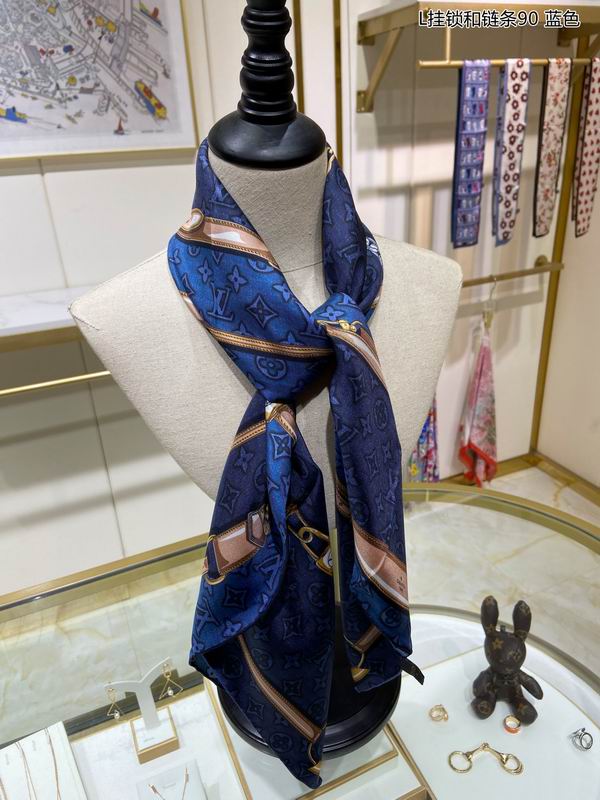 LV silk scarf 90X90cm E (9)