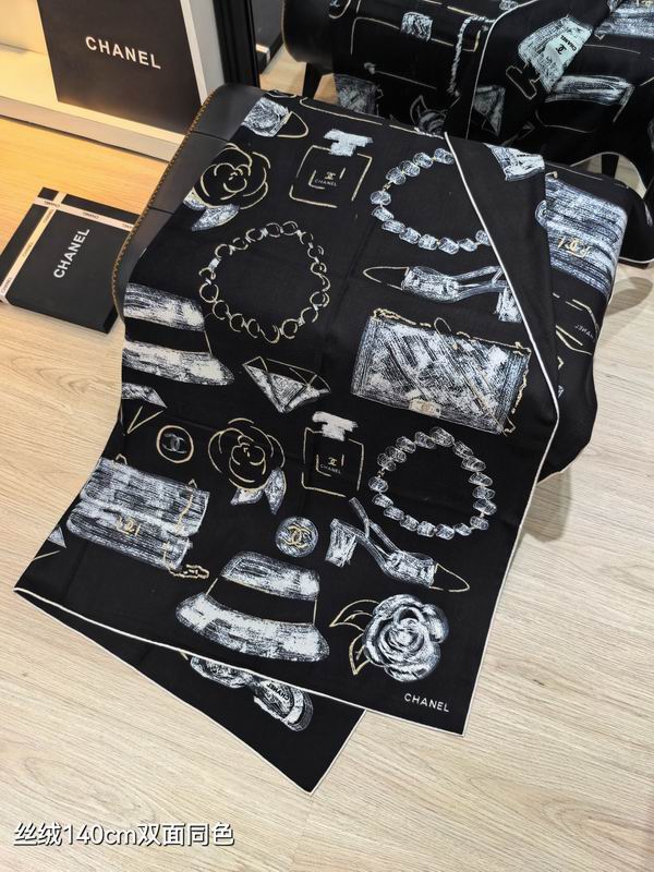 Chanel 140X140cm 70%羊绒30%真丝 E33 (5)